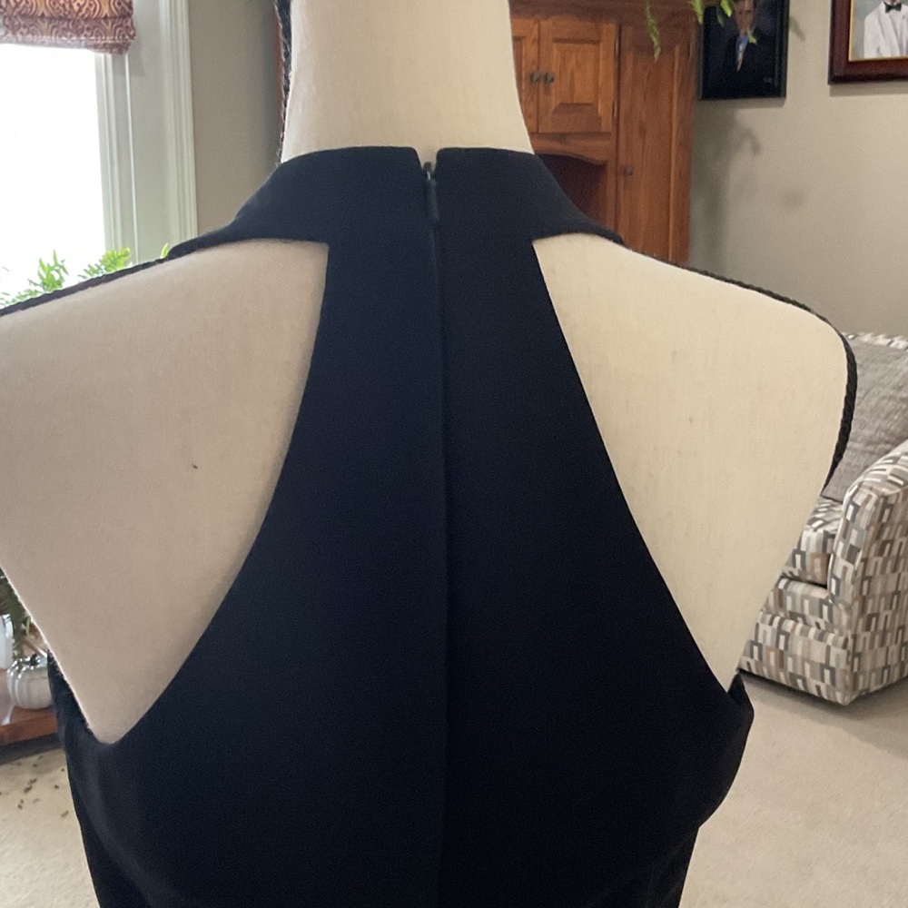Donna Morgan Black Backless Halter Dress AND a Calvin Klein Coat - Picture 4 of 15